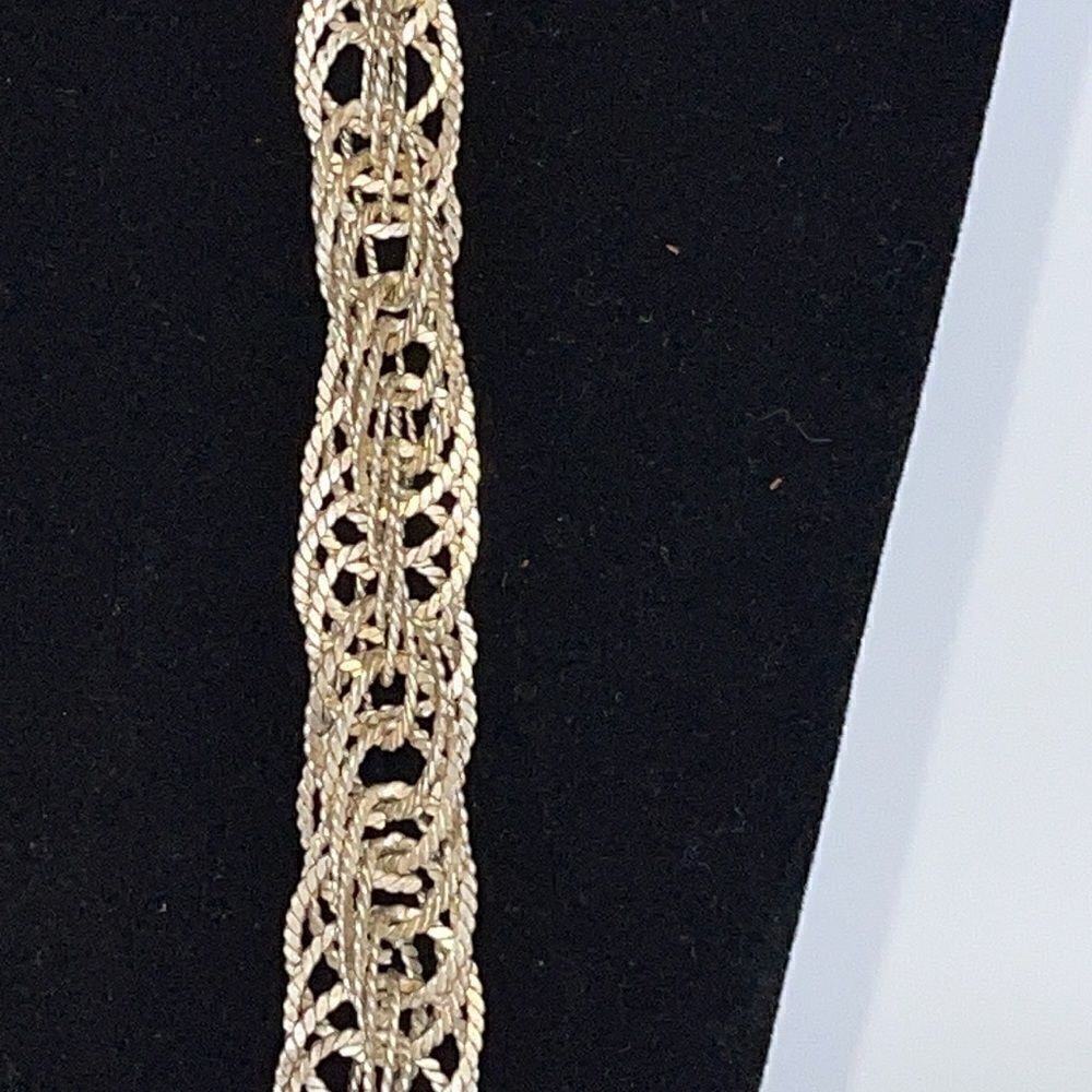 Silver tone multi- chain metal necklace - Picture 4 of 9